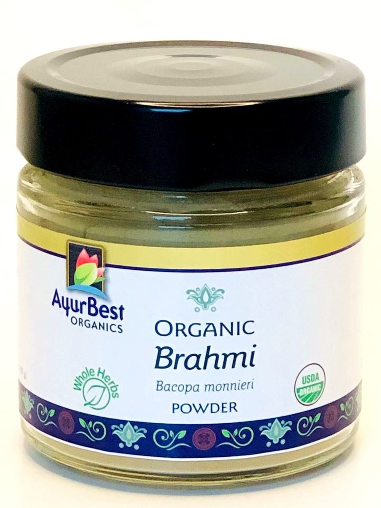 Brahmi powder, Organic USDA certified, Kosher - Bacopa monnieri (2.8 oz Jar)