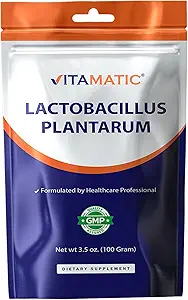 Vitamatic Lactobacillus Plantarum Probiotic Powder - Digestive Health Support - 100 Gram (3, 5 OZ) - 100 Υπηρεσίες