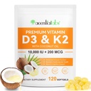 Συμπλήρωμα βιταμίνης D3 K2 Softgels, 10000 IU VIT D3 + 200 MCG K2 (MK-7) 