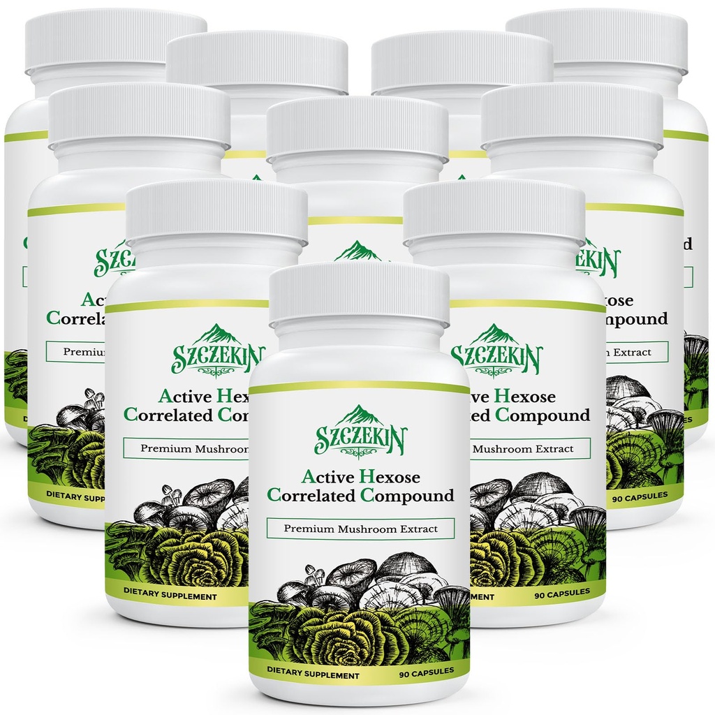 Active Hexose Corrited Compound 1500 mg Supplement, Natural 8 Mushroom Extract Supplement, ανοσοποιητικό σύστημα, λειτουργία ήπατος, δραστηριότητα φυσικών δολοφόνων και κυττάρων Τ, 900 κάψουλες λαχανικών