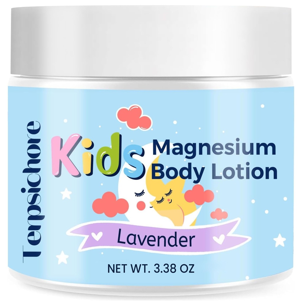 Terpsichore Magnesium Lotion for Kids Sleep & Calm: Topical Magnesium Cream Supports Children Bedtime & Night Calming - Free of Melatonin, Lavender (3.38 Fl Oz)