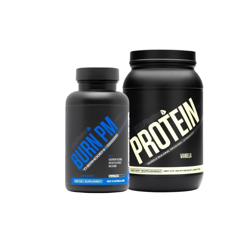 Sculpt Nation by V Shred Burn PM and Protein Vanilla Powder Bundle