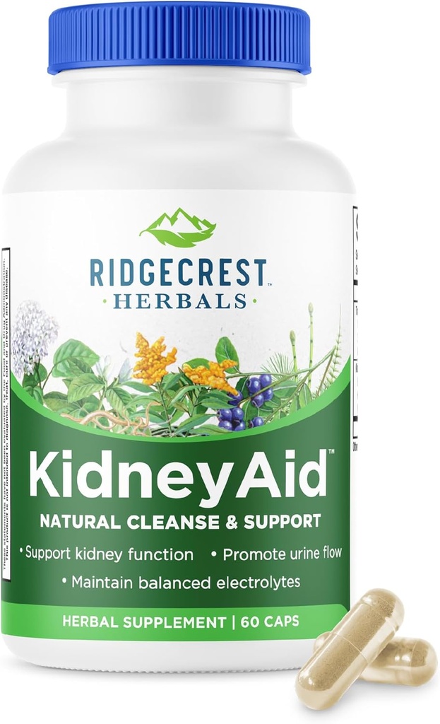 Ridgecrest Herbals KidneyAid, συμπλήρωμα υποστήριξης για την υγεία των νεφρών, Hydrangea, Horsetail, υποστήριξη για την υγεία των ουροφόρων οδών, Trace Mineral (60 Caps, 30 Serv)