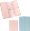 FYY 2 Pcs Daily Pill Organizer, 7 διαμερίσματα Φορητή θήκη χάπι Organizer ταξίδια, [Folding Design] κουτί χάπι για Purse Pocket να κρατήσει βιταμίνες, Cod λάδι ήπατος, συμπληρώματα και φαρμακευτική αγωγή-Pink+ Ναυτικό