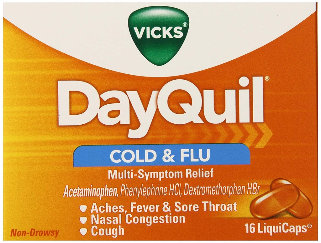 Dayquil Cold & Flu Multi-Symptom Relief 16 Liquicaps