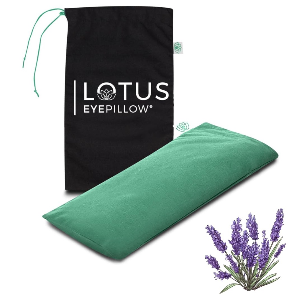 Lotus Lavender Eye Pillow with Flaxseed – Weighted Aromatherapy Mask for Meditation, Yoga & Relaxation – Spa Gift for Women & Men