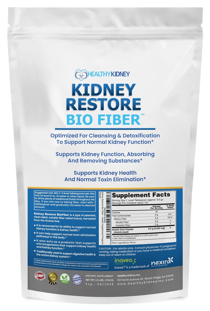 Bio Fiber, Kidney Cleanse Detox & Repair - Αποκατάσταση Νεφρικής Υποστήριξης & Συμπλήρωμα Νεφρού για την αφαίρεση των αποβλήτων, συμπλήρωμα για την υγεία των νεφρών - Προσθήκη στο τσάι για την υγεία των νεφρών - 2.5 LBS