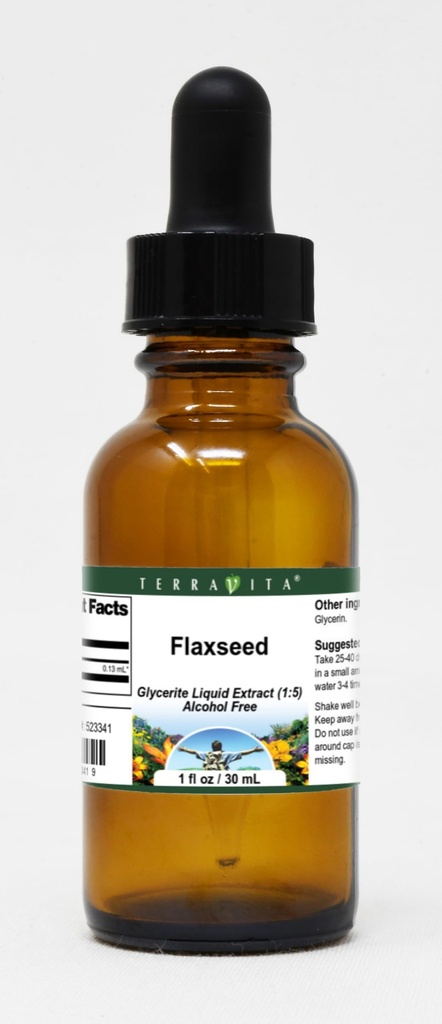 TerraVita Flaxseed Glycerite Liquid Extract (1:5) - No Flavor (1 oz, ZIN: 523341)