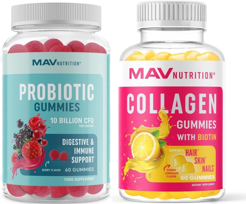 MAV NUTRITION Κόλλαγκεν Gummies για γυναίκες και προβιοτικά Gummies 