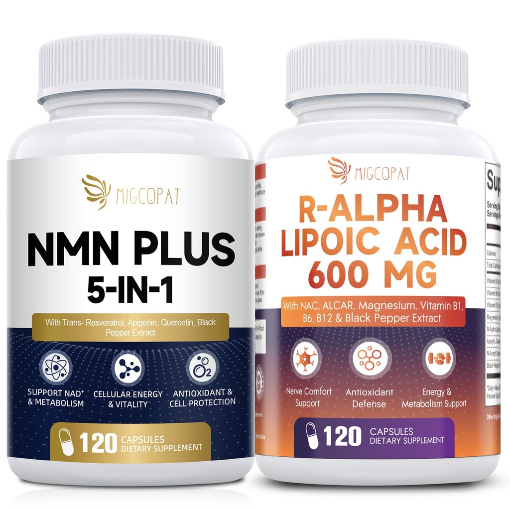 Migcopat NMN Supplement 1000mg + R-Alpha Lipoic Acid 600mg