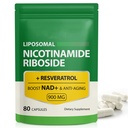 Συμπλήρωμα NAD, 900mg - Λιποσωμική Νικοτιναμίδη Ριβοσιδική NAD+ Συμπλήρωμα με Resveratrol υποστηρίζει τους μυς, τον εγκέφαλο, Cellular Energy - NMN συμπλήρωμα Εναλλακτική για άνδρες και γυναίκες, 80 κάψουλες (πακέτο του 1)