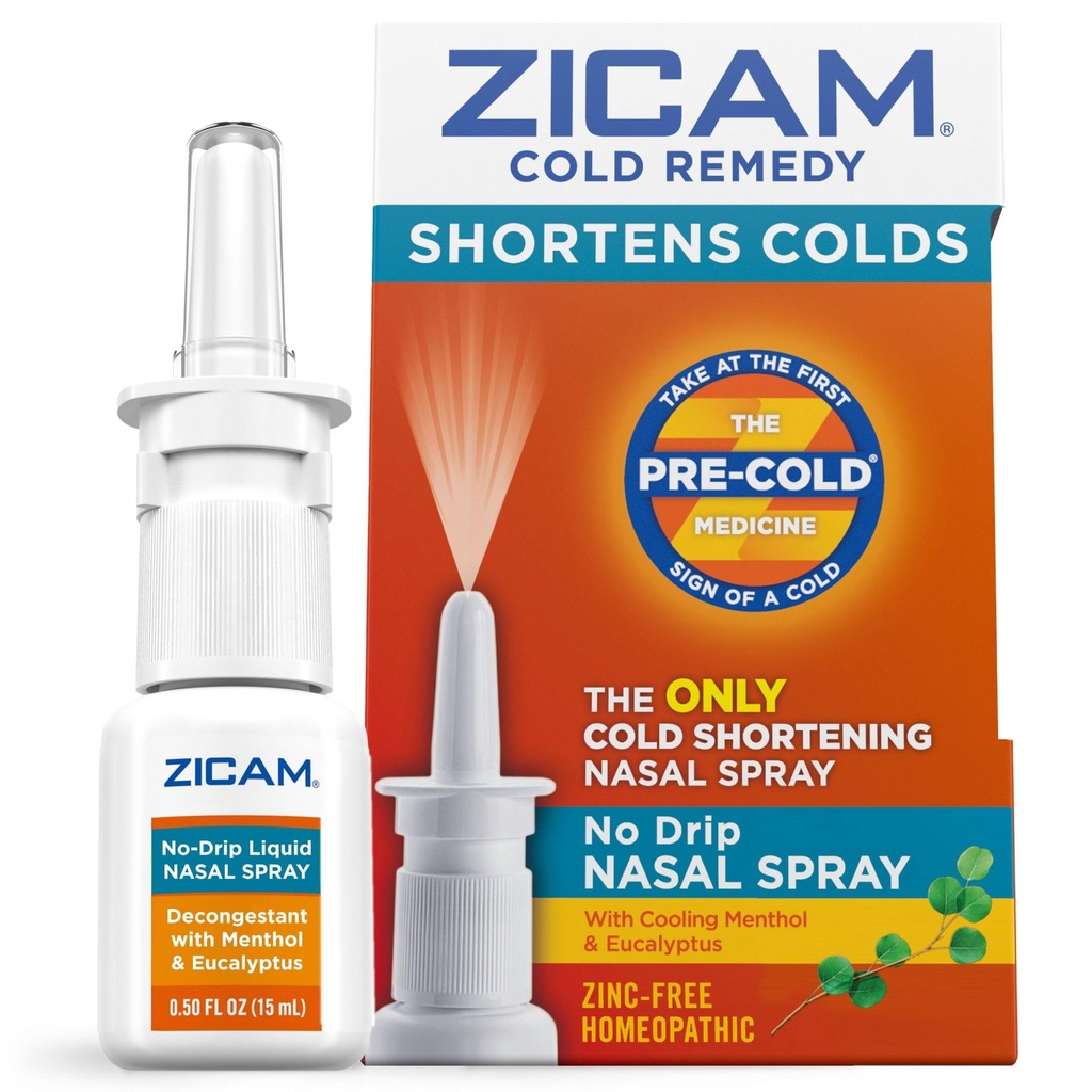 Zicam κρύο Remedy No-Drip Nasal Spray με ψύξη Μέντχολ & Ευκάλυπτος, Ομοιοπαθητική, Ψευδάργυρος-ελεύθερος, Προ-Ψυχρή Ιατρική, συντομεύει την διάρκεια του κρύου, 0.5 Ουγγιά