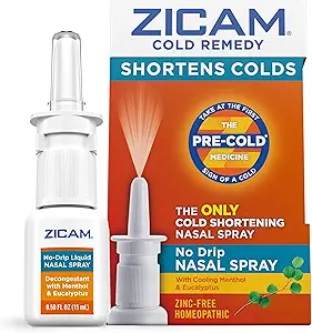 Zicam κρύο Remedy No-Drip Nasal Spray με ψύξη Μέντχολ & Ευκάλυπτος, Ομοιοπαθητική, Ψευδάργυρος-ελεύθερος, Προ-Ψυχρή Ιατρική, συντομεύει την διάρκεια του κρύου, 0.5 Ουγγιά