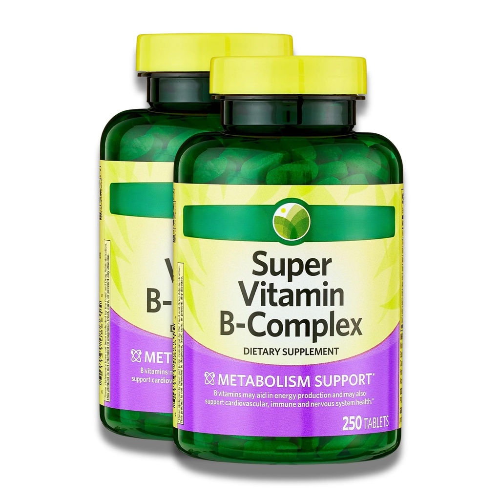 KP+ Super Vitamin B-Complex | Energy Support | 250 Tablets | Non-GMO | Gluten Free | Pack of 2