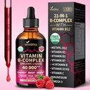 VivoNu Vitamin B Complex Liquid Drops 1,000mcg Methyl folate, 6000mcg Methylated Vitamin B12, B6 B1, B2, B3, B5, and Methylfolate Support Energy, Raspberry Flavor, Natural Ingredient, Non GMO