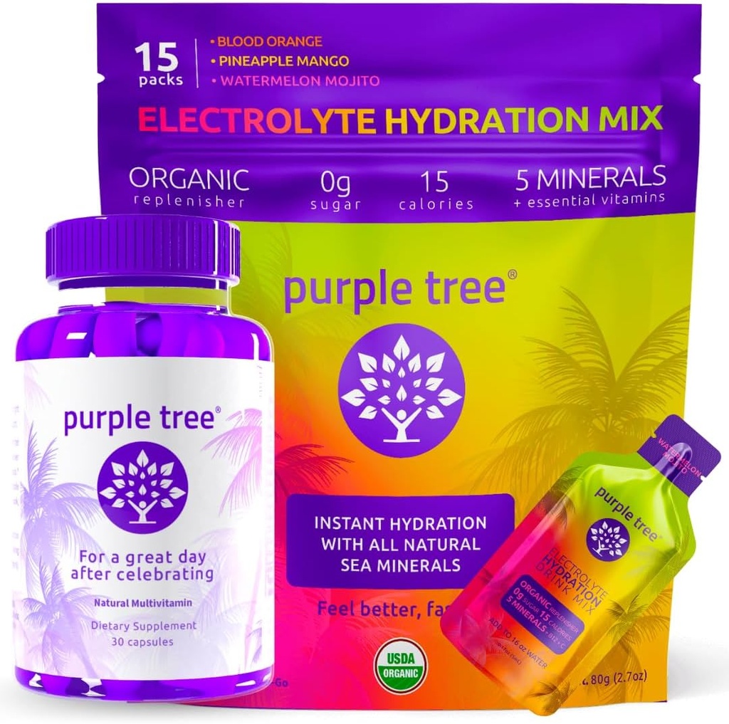 πορφυρό δέντρο Μετά τον εορτασμό Wellness + Hydration Electrolyte Packets 