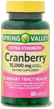 Spring Valley Ultra Triple Strength Cranberry Dietary Supplement, 15,000 mg, 60 Count+ Sticker vsl Sticker
