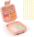 Dynippy Daily Pill Organizer 5 Διαμερίσματα Φορητή απόδειξη υγρασίας μικρή θήκη χάπι για Pocket Purse Travel Pill Box Φορητή ιατρική Vitamin Fish Oil Κάτοχος εμπορευματοκιβωτίων (Pink)