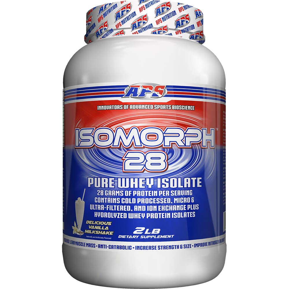APS Nutrition IsoMorph 28 Protein Powder | Pure Whey Isolate | Cold Pressed, Ultra- Filtered, & Ion Exchange Isolates | 28g Protein | 2 Pound (Vanilla Milkshake)