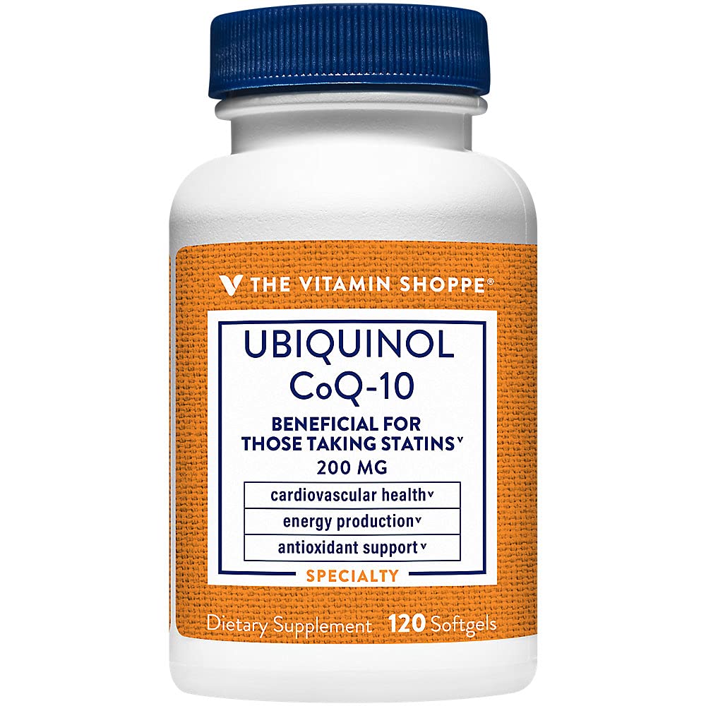 The Vitamin Shoppe Ubiquinol CoQ-10 200mg Beneficial for Those (120 Softgels)
