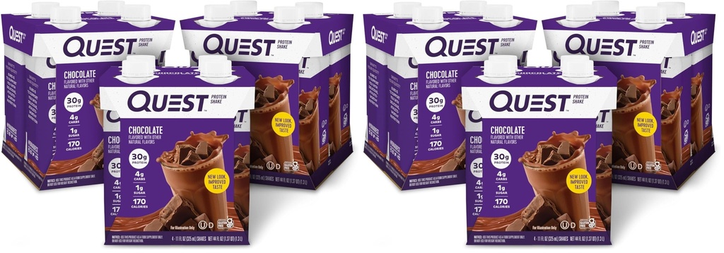 Quest Nutrition Ready To Drink Chocolate Protein Shake,30g Protein,4g Net Carbs,Gluten Free,Keto Friendly,11 fl oz,(Pack of 24)