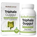 Herbsforever Triphala Guggulu Traditional Ayurvedic Formulation Healthy Digestion 90 Vege Capsules 800 Mg Each