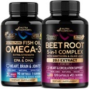 NUTRAHARMONY Beet Root Capsules & Omega 3 Fish Oil Softgels