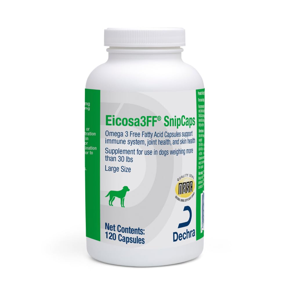 Eicosa3FF SnipCaps Omega 3 Free Fatty Acid Capsules for Dogs - Large, 120 ct