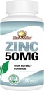 Rise-N-Shine 50 Mg συμπληρώματα ψευδαργύρου - συμπλήρωμα υποστήριξης ανοσοποιητικών - Υψηλής ισχύος αντιοξειδωτικό - 100 ημέρες προσφοράς (100 δισκία)