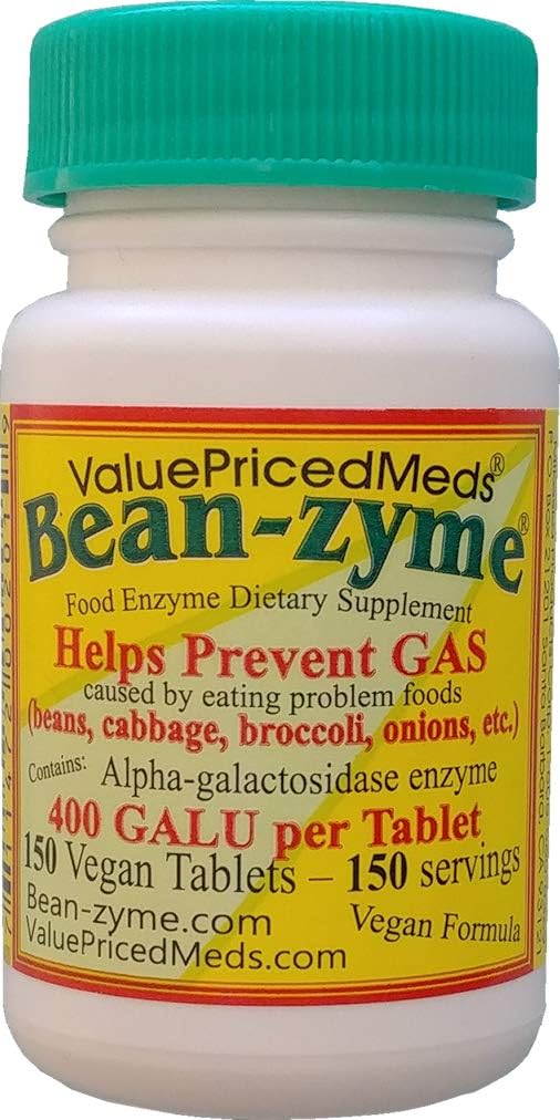Το Bean- Zyme Gas Relief for Adults Extra Strength (150 ct) είναι 400 GAUL ανά Tablet Alpha Galactosidase, Vegan, Cost Less, Digestive Enzyme Dietary Supplement Φυσικό Ένζυμο Τροφίμων