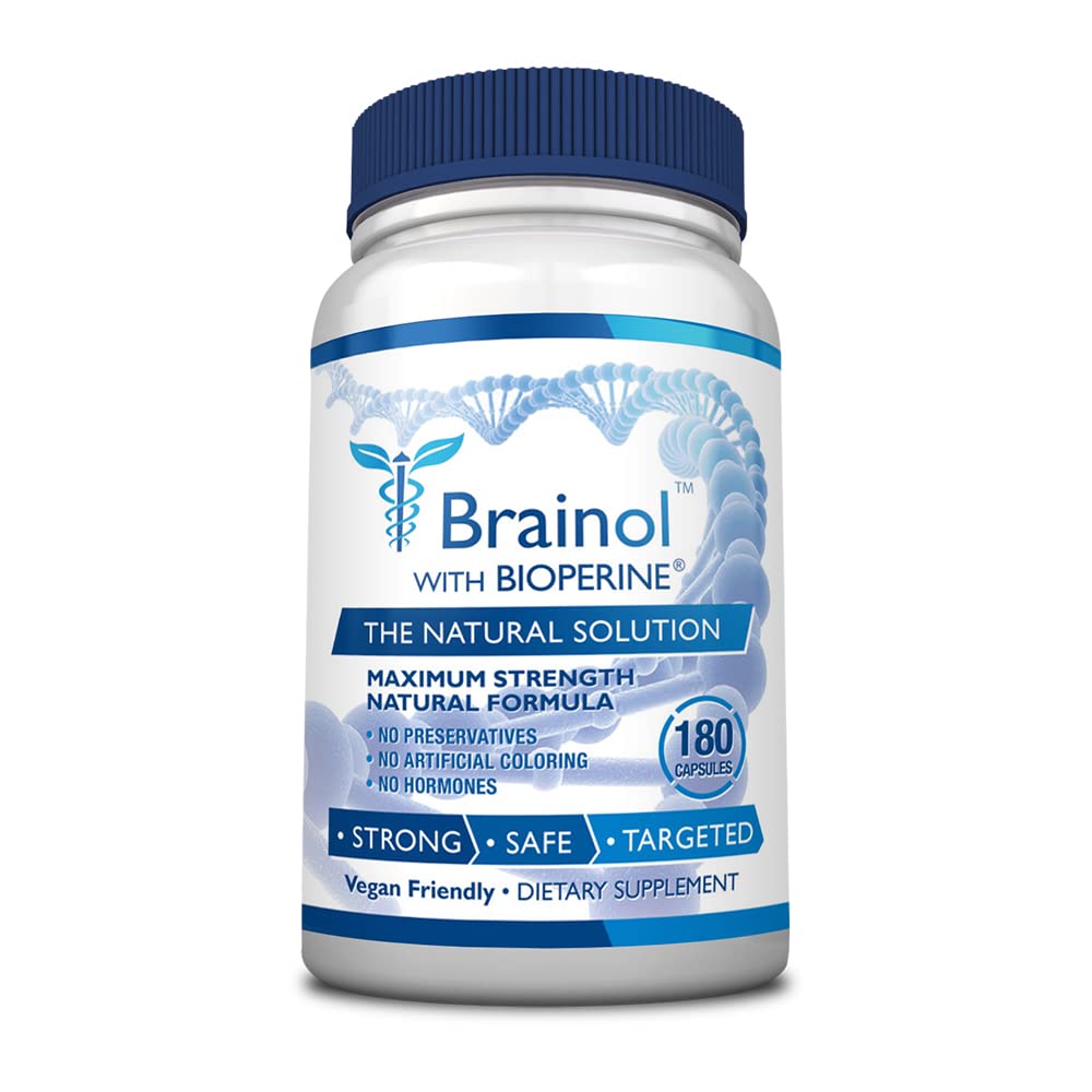 Brainol - The Smartest Choice for A Brain Booting Nootropic - Ενισχύστε την ψυχική απόδοση, εστίαση και σαφήνεια - Με DMAE, Huperzine A, BioPerine - Vegan-Friendly - 180 κάψουλες - 3 Μήνες προσφοράς