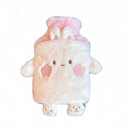 Rubber hot Water Bottle Cute Pink Bunny Plush with Cover, Warm Compress Menstrual crampbest Period Pain Relief, Winter Home Essentials Rabbit Christmas Gift
