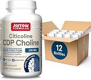 Jarrow Formulas Citicoline CDP Choline 250 MG, CDP Choline συμπλήρωμα υποστηρίζει την υγεία του εγκεφάλου, την απόδοση και τη μνήμη, 120 κάψουλες, έως και 120 ημέρα προσφοράς, πακέτο των 12