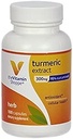 The Vitamin Shoppe Turmeric Extract 300mg, Standardized Herb That Supports Cellular Health & Provides Antioxidant Benefits with 95% Curcumin and 65mg of Calcium (100 Capsules)