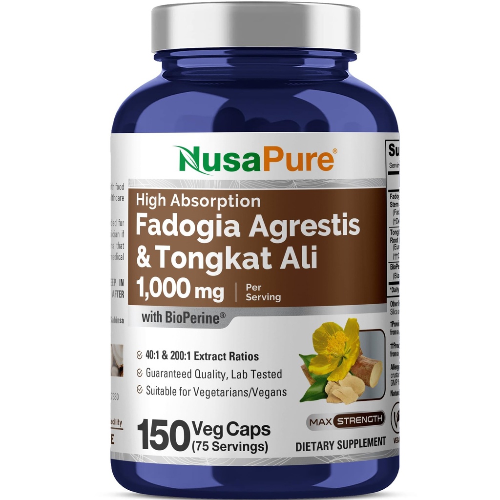 NusaPure Fadogia Agrestis, 600 mg, 150 Veggie Capsules (Non-GMO, Vegan)