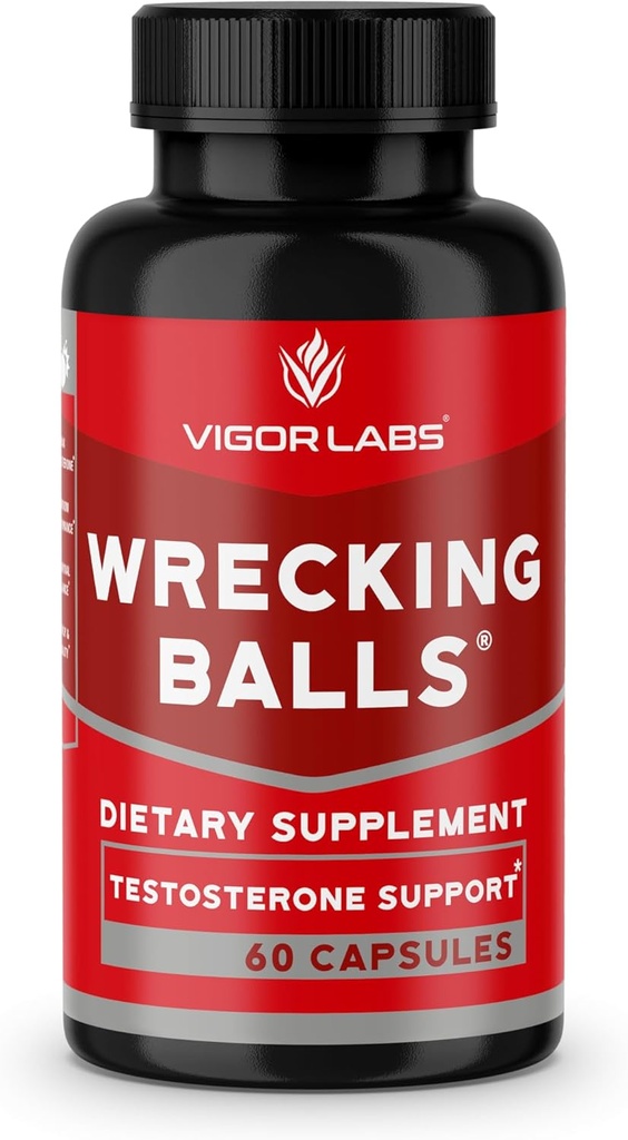Vigor Labs Recking Balls (60 κάψουλες), Υποστηρίζει τη φυσική παραγωγή των βασικών αρσενικών ορμονών από το σώμα σας για να υποστηρίξει Fuller Drive, αρσενικό ζωτικότητα, και Αυξημένη Σταματίνα. (Κατασκευασμένο στις ΗΠΑ)