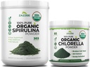 Zazzee USDA Organic Spirulina and Chlorella Powder | Organic Greens Superfood Bundle with Broken Cell Wall Chlorella (6oz) Plus Raw Spirulina Algae (35oz) | Non-GMO Vegan & ISO Lab Tested