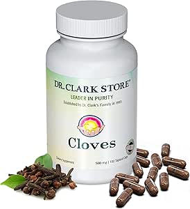 Dr Clark Store Cloves Vegetarian, 500mg, 102 Tapioca Capsules – Helps Maintain Liver Performance and Blood Circulation