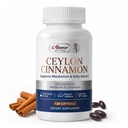 Alliwise Ceylon Cinnamon Supplement with Berberine & Chromium, True Cinnamon Softgels for Metabolism & Energy Support, Third Party Tested,Non-GMO, Gluten Free, 120 Count