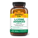 Country Life L-Lysine 1500mg Κάψουλες με βιταμίνη D & Elderberry – Προηγμένη Ανοσολογική Υποστήριξη και Ανανέωση Κολλαγόνου – Πιστοποιημένη Χωρίς Γλουτένη & Vegan – 180 Κάψουλες