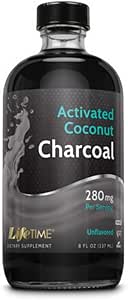 LIFETIME Activated Coconut Charcoal, Liquid, Unflavored (Btl-Glass) | 8oz