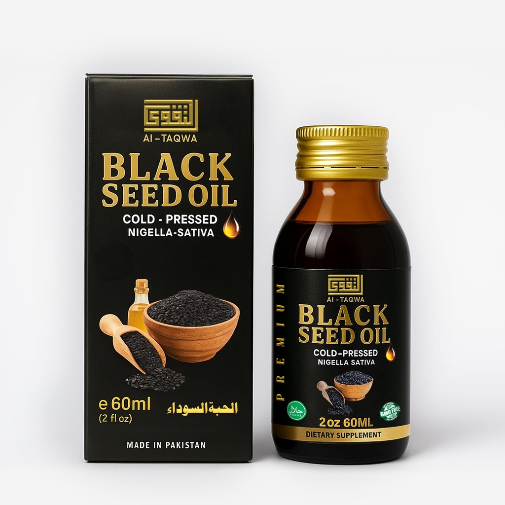 Black Seed Oil Organic Cold Pressed – Premium Kalonji Oil for Hair, Skin, and Digestive Health – Pure Nigella Sativa, Unrefined in Amber Glass Bottle – 2oz