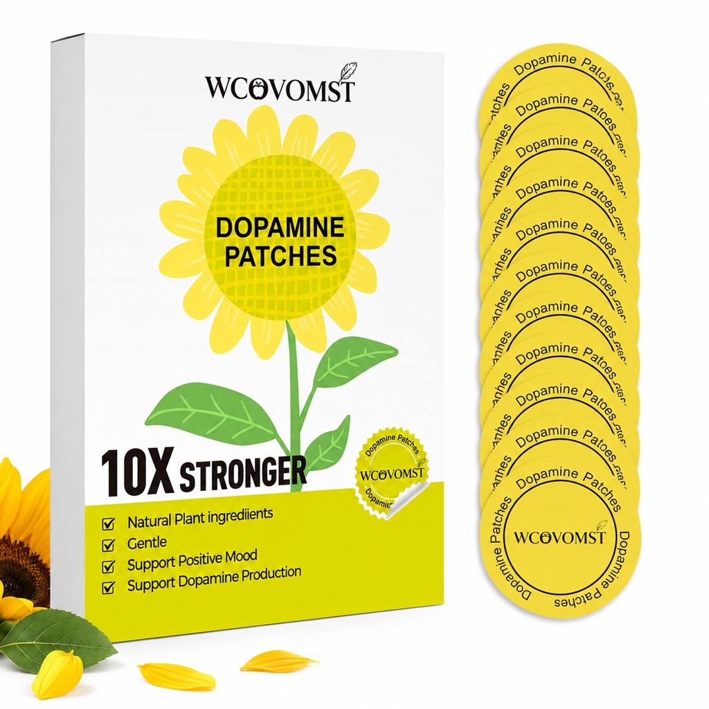 Dopamine Patches Extra Strength for Daily Mood and Motivation Support – 30 Count Plant Based Vegan Formula – Patch for Men and Women Seeking Mental Wellness and Balance