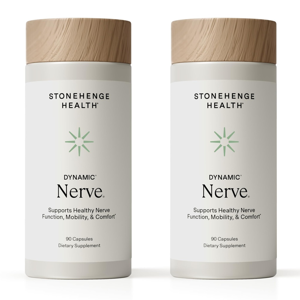 Stonehenge Health Dynamic Nerve Supplement - Supports Nerve Function in Fingers, Toes, Hands, and Feet with Alpha Lipoic Acid ALA, Benfotiamine, Pea, Robust B Complex, Boswellia (Pack of 2)