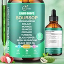 Soursop Bitters Liquid Drops 3000mg, with Ashwagandha* Shilajit* Mushroom, Moringa, See Moss,Oregano for Natural Antioxidant, Cell Support & Regeneration, Immune Boost