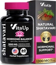 Κάψουλες Shatavari για γυναίκες 1200mg - USA Made Shatavari Root Supplement για κανονική ορμονική υποστήριξη, εμμηνόπαυση & εμμηνόρροια ευεξία - 60 κάψουλες Vegan