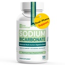 Sodium Bicarbonate Capsules for Digestive Comfort & Alkaline Balance - Aluminum Free Formula, Delayed Release Bicarbonato de Sodio Supplement for Organic Usage - Bicarbonate of Soda Pills 120 Caps