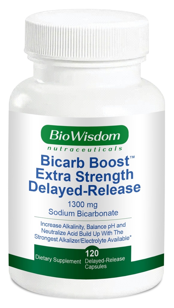 Bicarb Boost Sodium Bicarbonate Capsules Extra Strength 1300mg Organic Use Delayed-Release Sodium Bicarbonate Tablet, Kidney, Alkalinity, Health, Pure Baking Soda Tablet 120 Sodium Pills