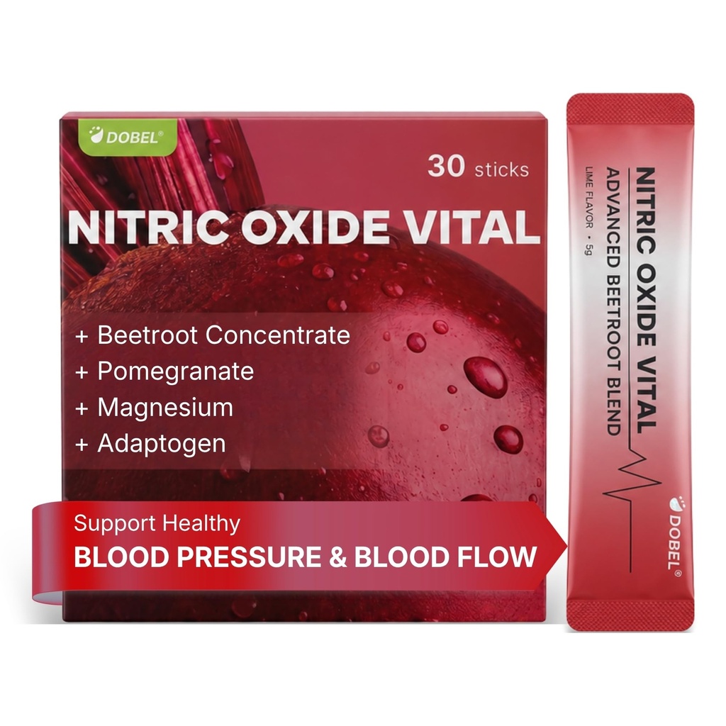 Dobel 8-in-1 Beet Powder for Blood Flow & Circulation | Cardiovascular Supplement for Healthy Blood Pressure | Enhanced Nitric Oxide for Women & Men, 30 Sticks