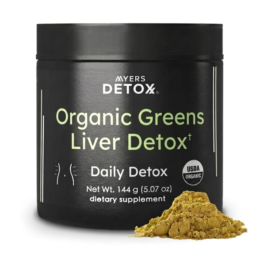 Daily Detox Greens Powder, Organic Superfood Supplement for Detox, Gut Health, Energy, Immune Support, Overall Wellness, Gluten Free Multivitamin Drink Mix, Vegan, Non GMO, 30 Servings